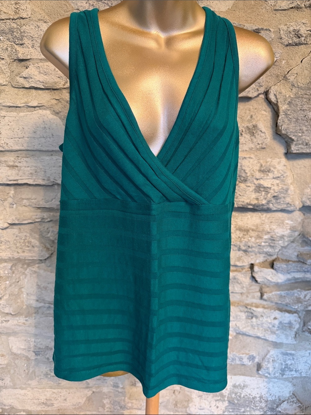 Teal Green V-Neck Top